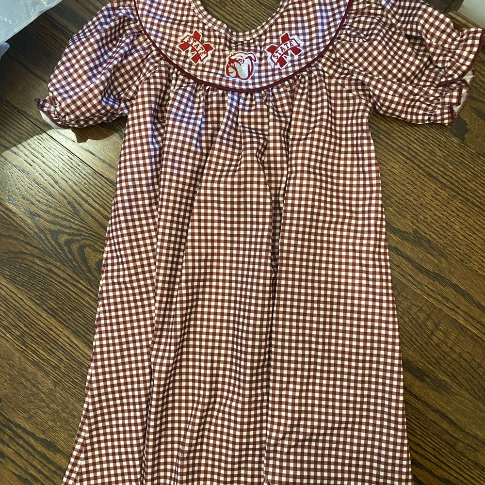 Mississippi state Charming Checkered Kids Dress